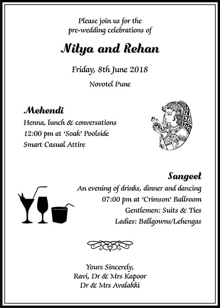 Interfaith wedding invitation wording 9A - Parekh Cards